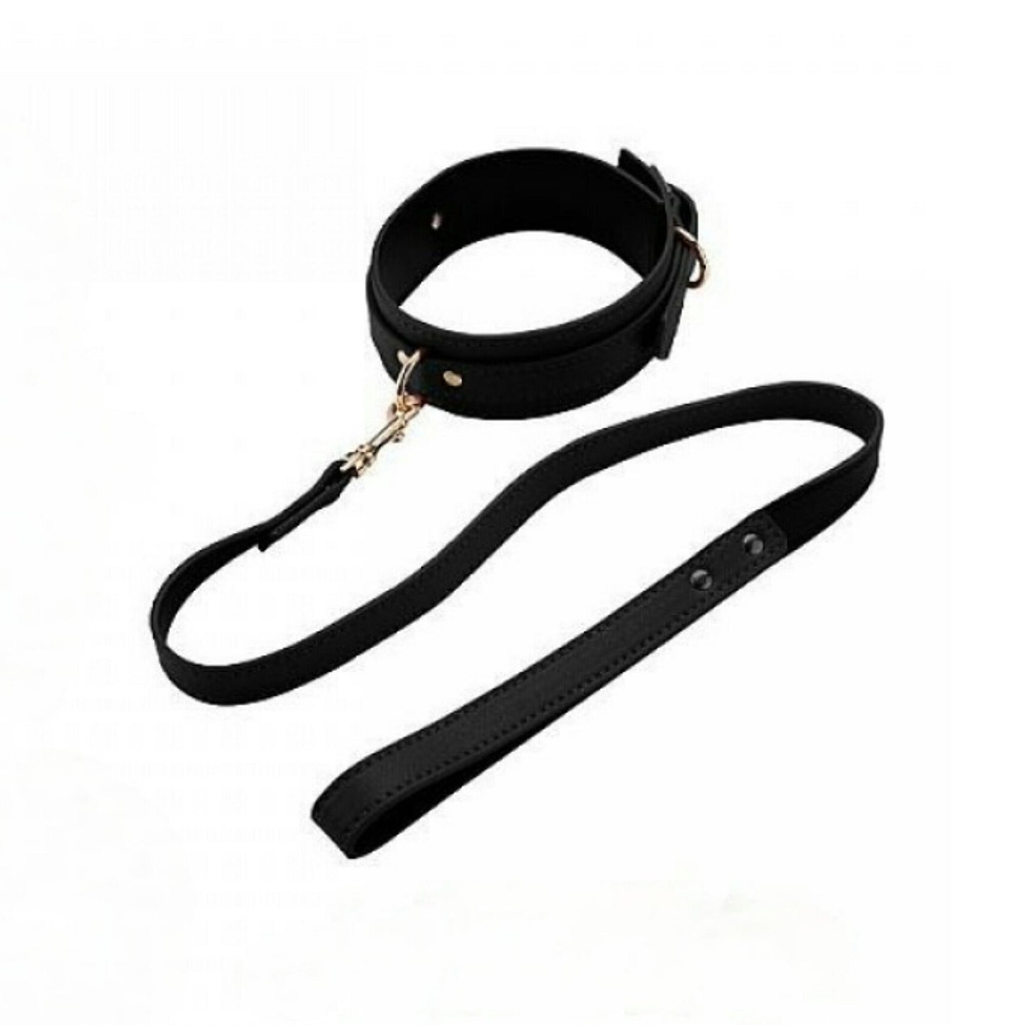 Coleira com Guia Couro Fivela