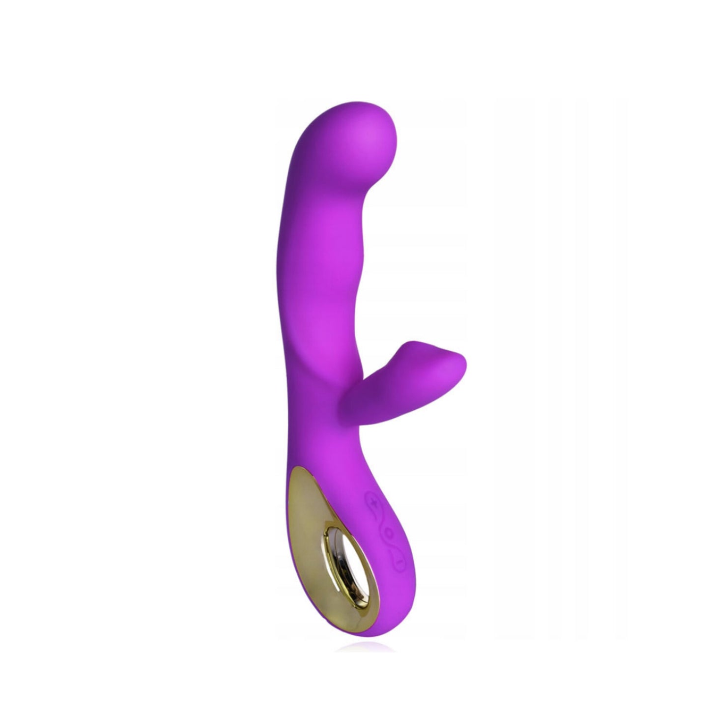 Vibrador Recarregável Com Estímulador Clitoriano e Alça Metalizada