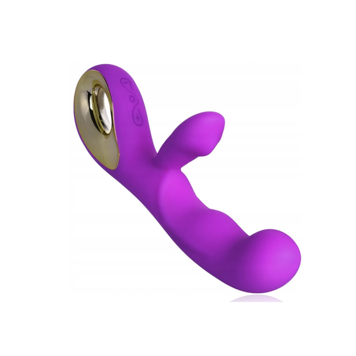 Vibrador Recarregável Com Estímulador Clitoriano e Alça Metalizada