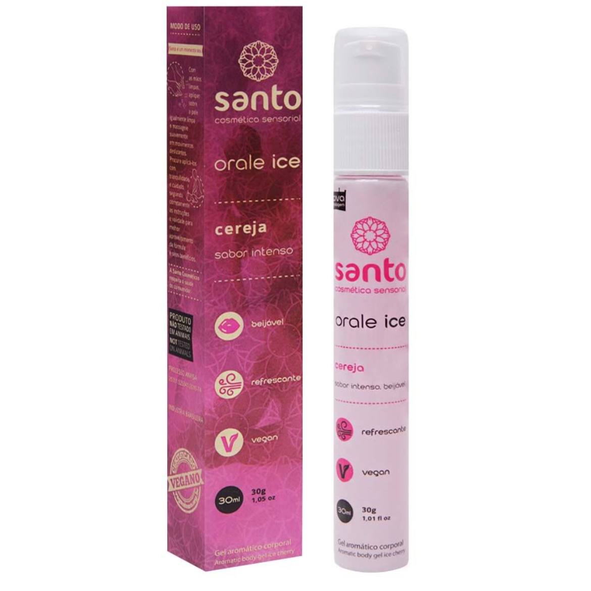 Gel beijavel Santo Ice cereja
