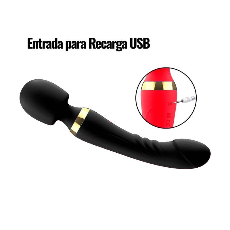Massageador Varinha com Vibrador Recarregável