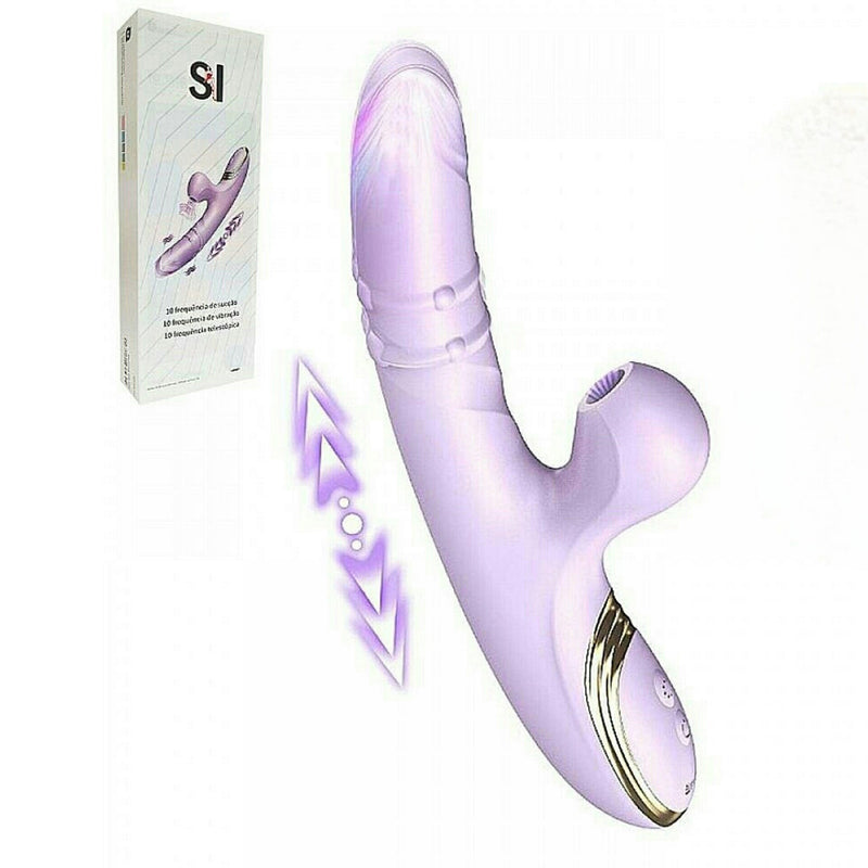 Vibrador e Sugador com Esferas Sobe e Desce