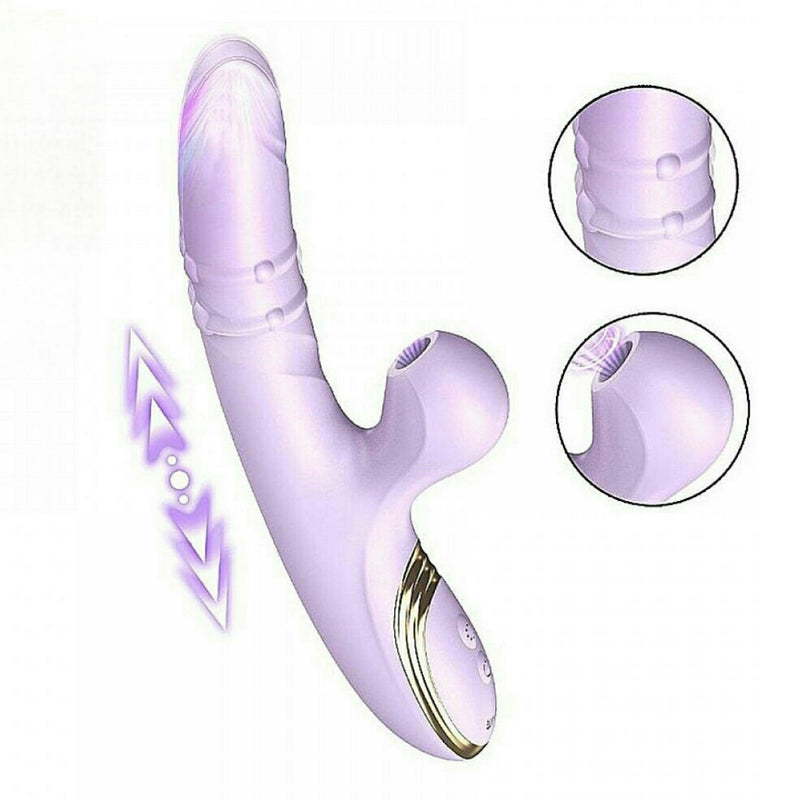 Vibrador e Sugador com Esferas Sobe e Desce