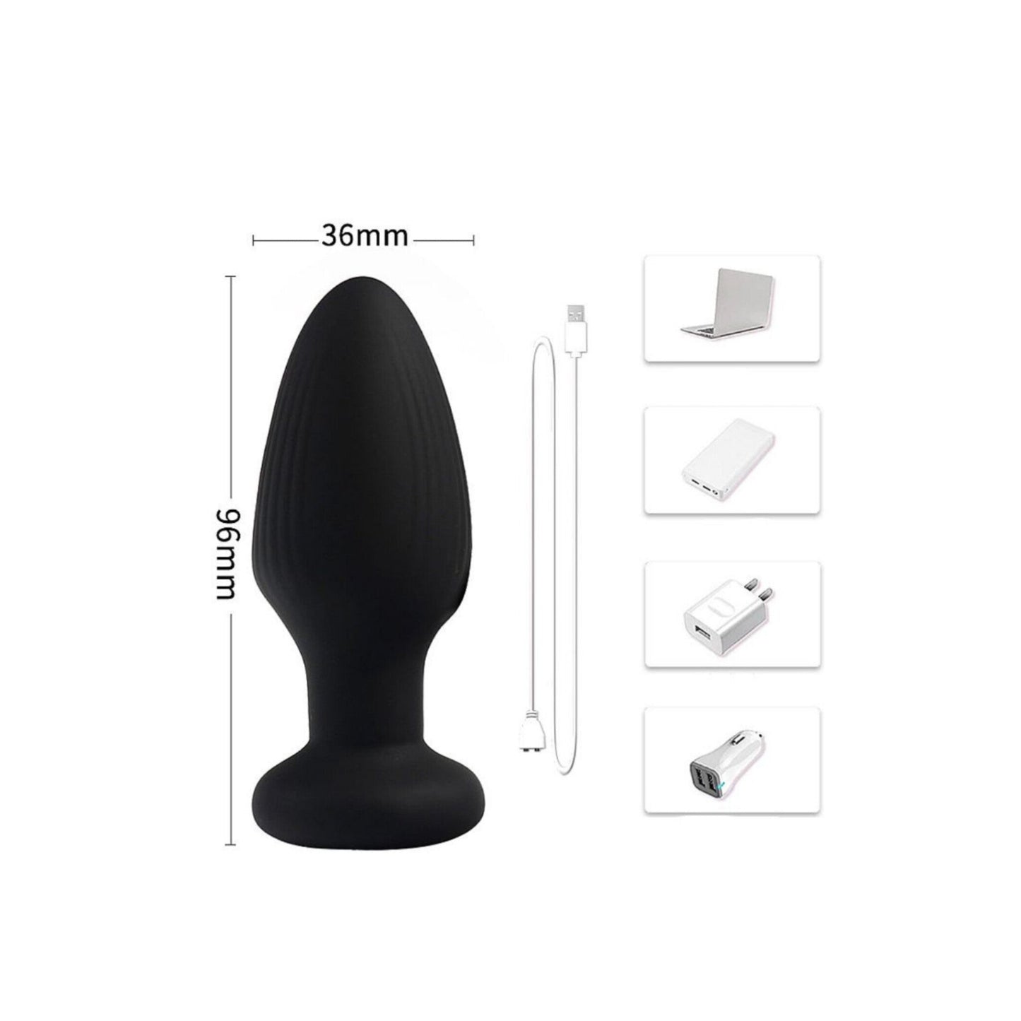 Plug Anal Led Rotativo Recarregável Bluetooth