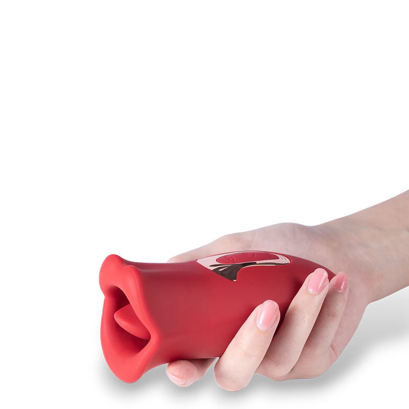 Vibrador Recarregável que Simula BeijoSugador Boca