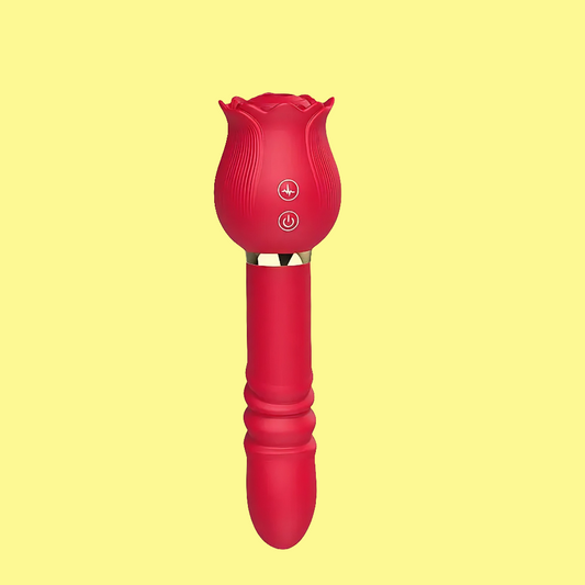 Sugador e Vibrador Rosa com Pulsação Vai e Vem