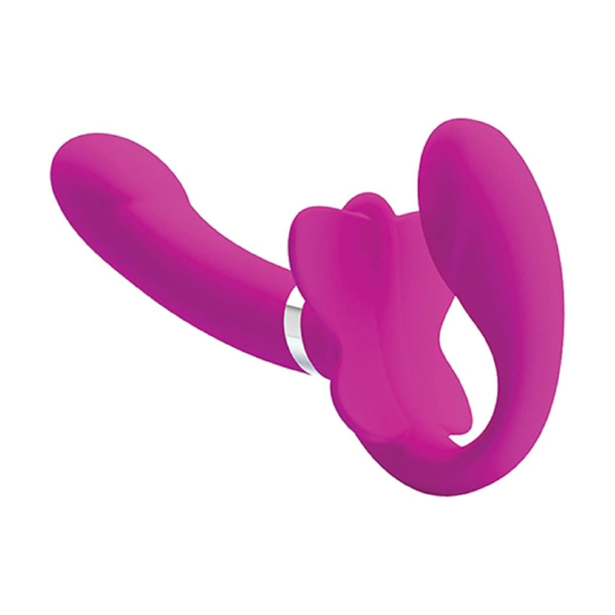 Dildo Strapless Recarregável com Plug Vaginal