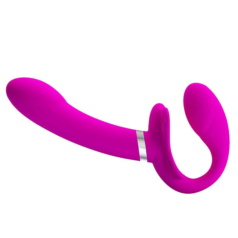 Dildo Strapless Recarregável com Plug Vaginal
