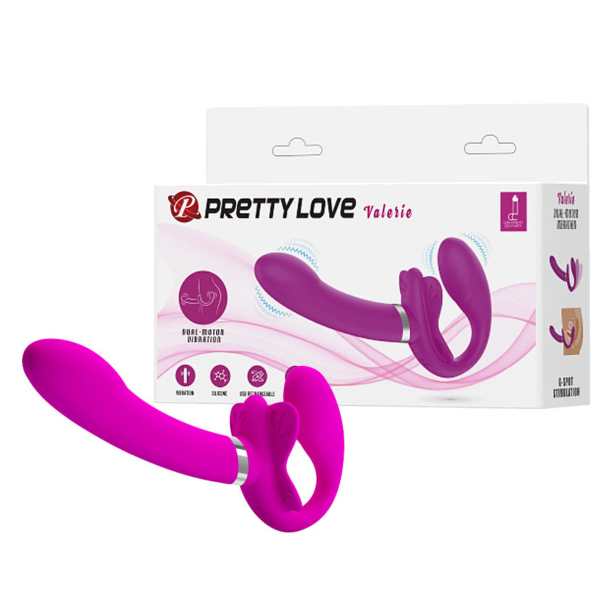 Dildo Strapless Recarregável com Plug Vaginal